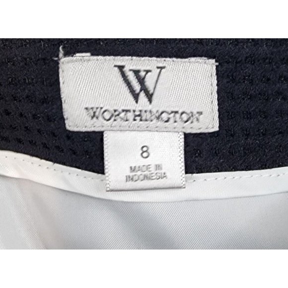 Worthington Skirt Womens 8 Black Faux Suede Mesh Retro A Line Mini - Picture 3 of 8